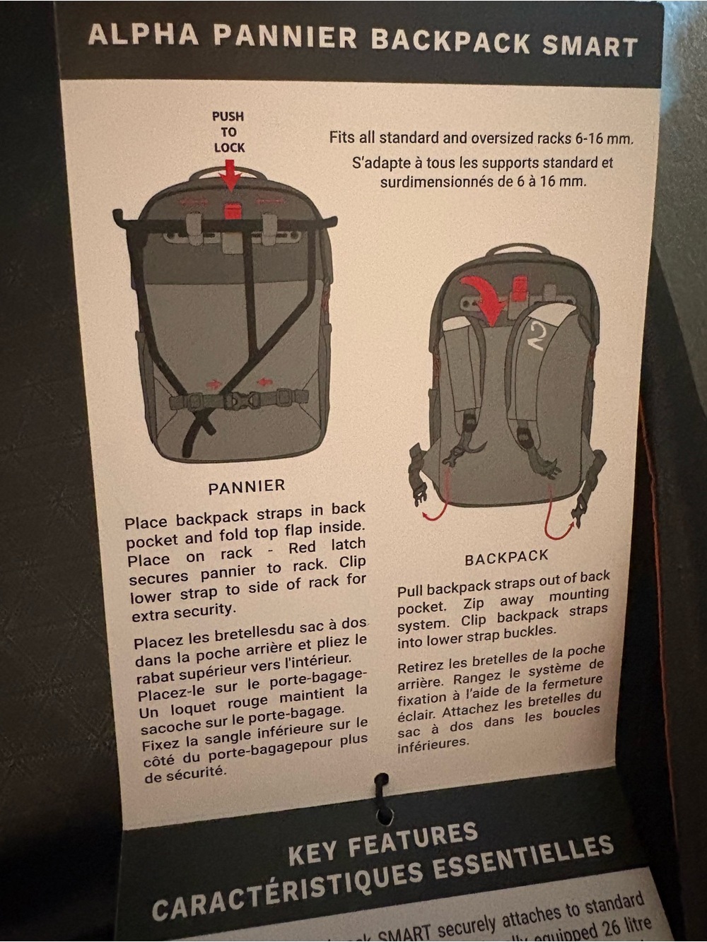 Pannier Backpack with Orange Accents - Picture 8 of 9